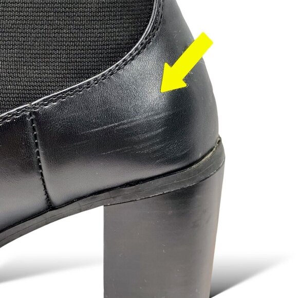 Express Ankle Booties Womens Sz 7M Black Chunky Lug Sole Block Heel Combat Boot - Picture 12 of 12